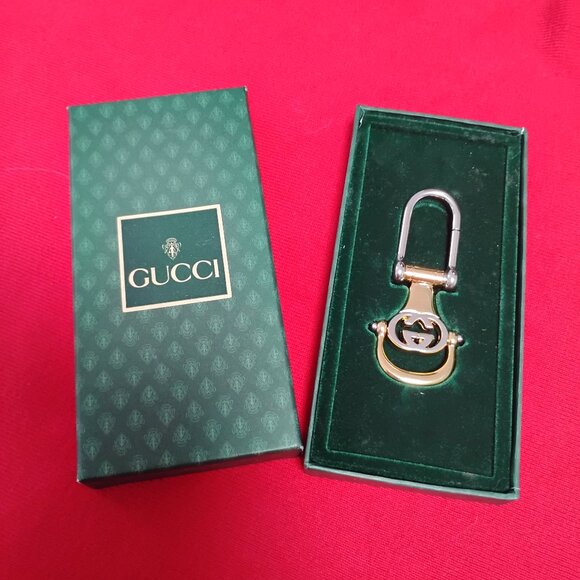 ❤️New In Box GUCCI GG Horsebit Logo KeyChain Made in Italy Signed - Picture 2 of 9